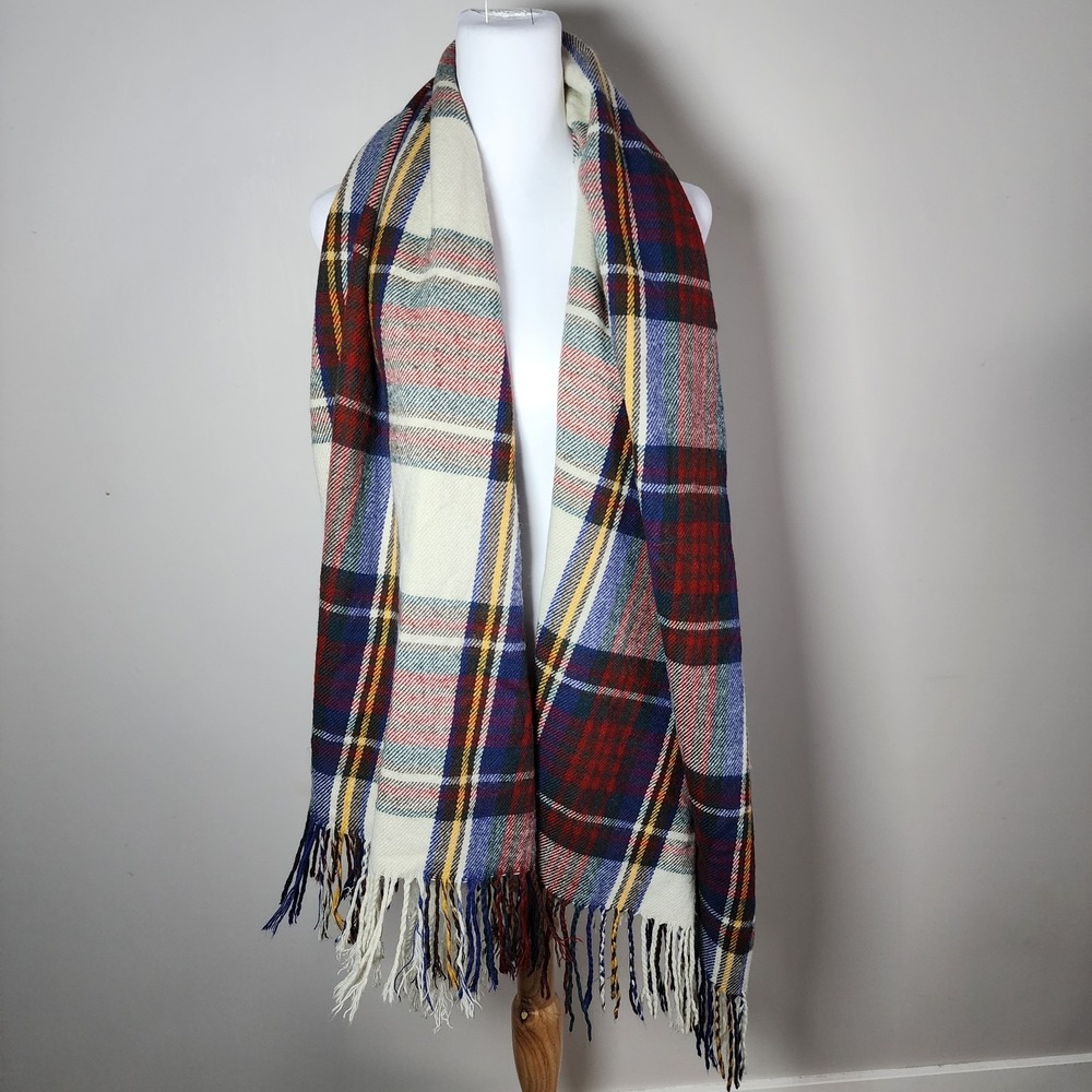 Royal Stewart Plaid Blanket Scarf‎ Red Tartan Oversized Soft Winter Wrap Shawl